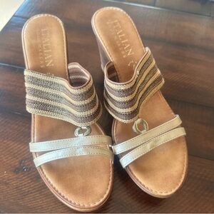Italian Shoemakers Brown and Tan Sandals Casual Slip-On